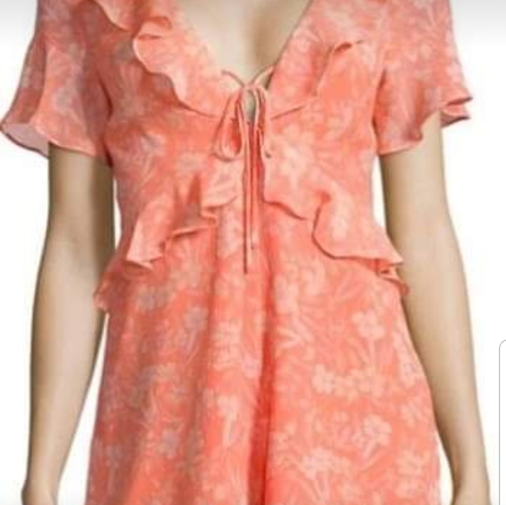HIGHLINE COLLECTIVE Ruffled Front-Tie Floral Short